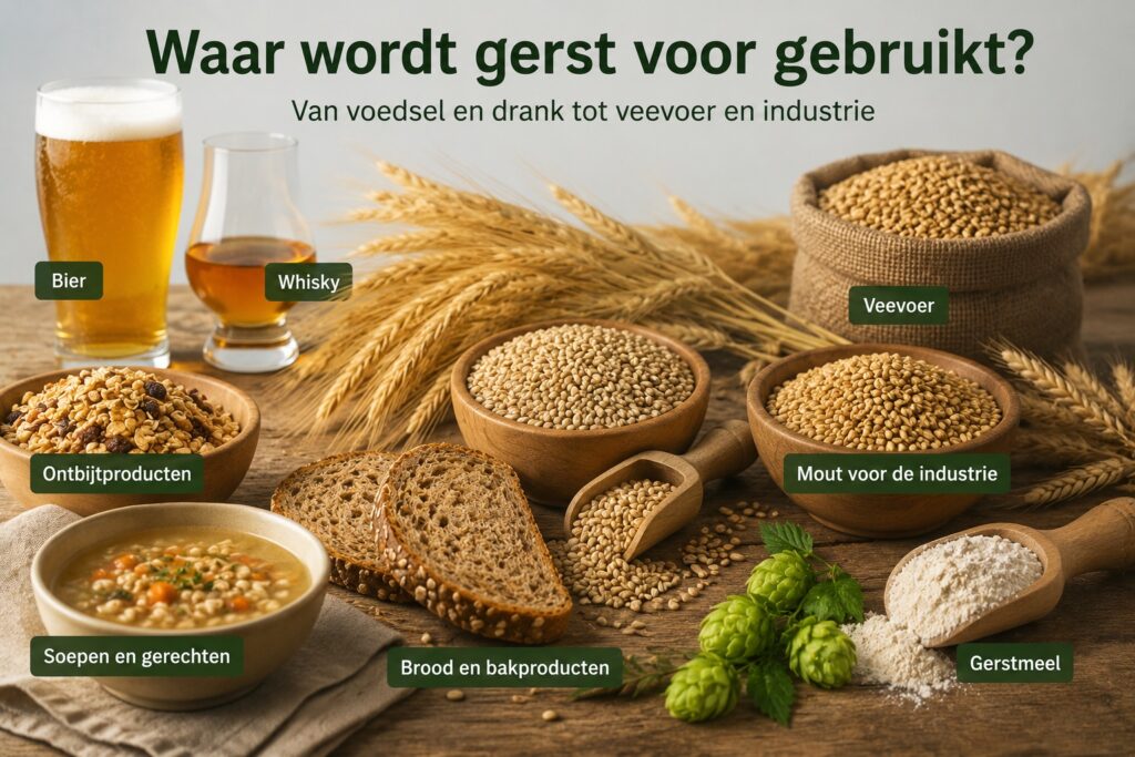 Waar wordt gerst voor gebruikt infographic
